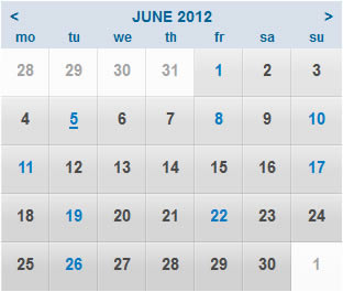 Chief Marketer calendar and date picker design example