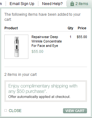 Clinique mini shopping cart design example