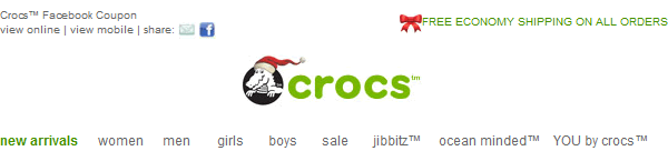 Crocs email header design example