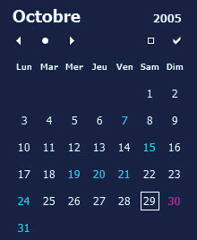 Clear skin for Rainlendar calendar design example