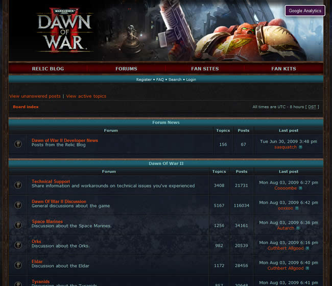 Dawn of War 2 forum design example