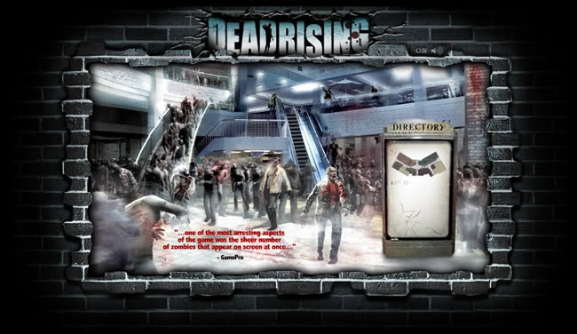 Dead Rising video game website design example