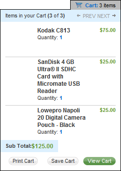 Dell mini shopping cart design example