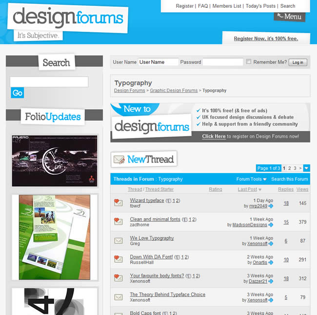 Design Forums forum design example