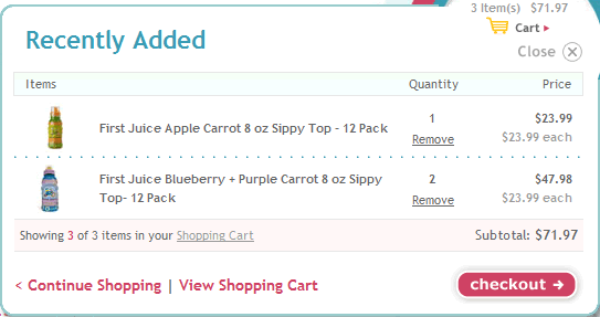 Diapers.com mini shopping cart design example