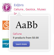 Fonts.com web tooltip design example