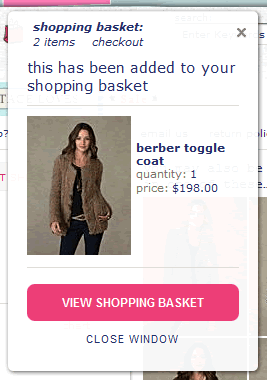 Free People mini shopping cart design example