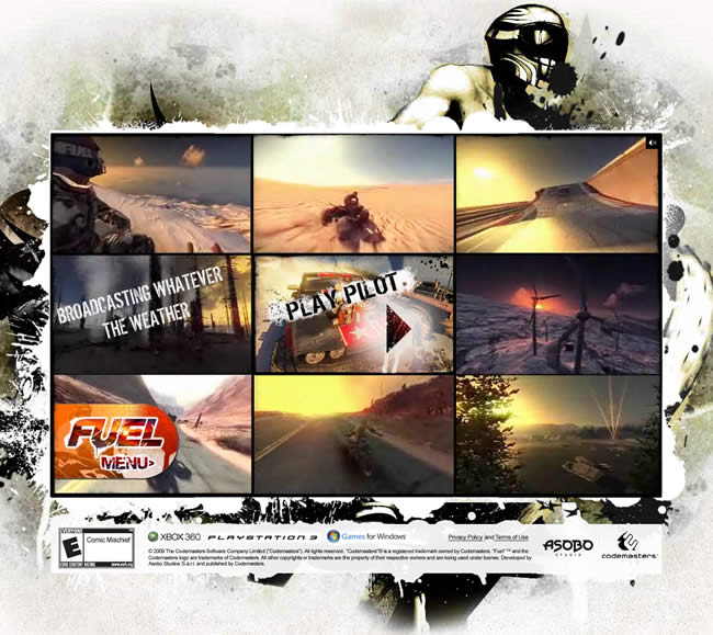 Fuel video game website design example