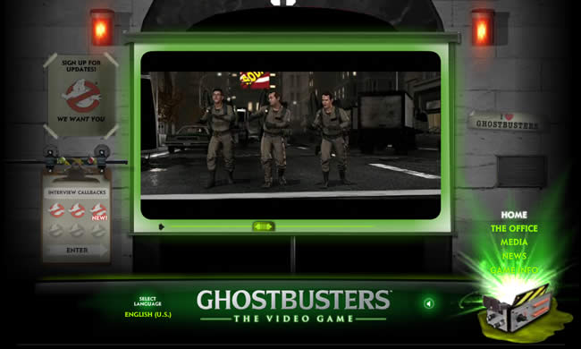 Ghostbusters video game website design example