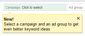 Google Adwords web tooltip design example