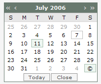 HipCal calendar design example