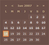 Hotel Oxford calendar design example