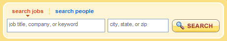 Jobster search box design example