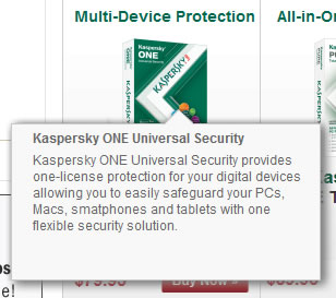 Kaspersky Lab web tooltip design example