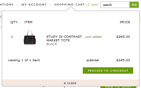 Kate Spade mini shopping cart design example