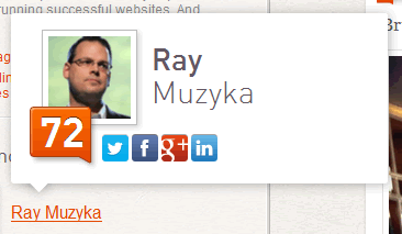 Klout tooltip design example