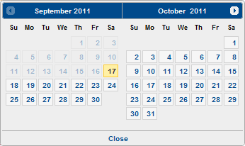 lastminute.com calendar and date picker design example