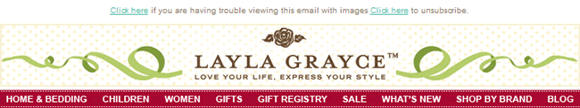 Layla Grace email header design example