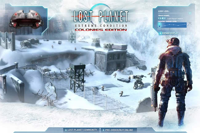 Lost Planet video game website design example