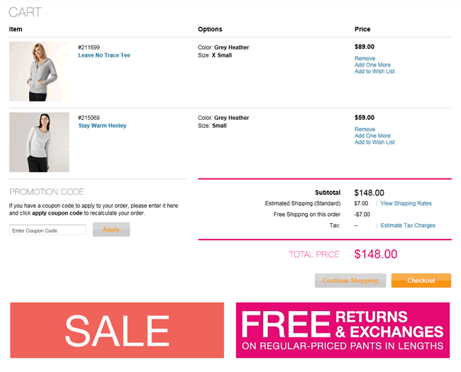 lucy ecommerce shopping cart design example