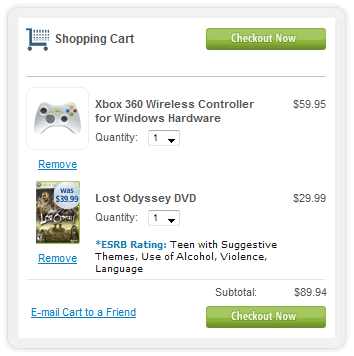 Microsoft mini shopping cart design example