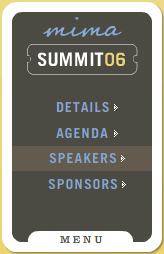 Mima Summit 06 website navigation design example