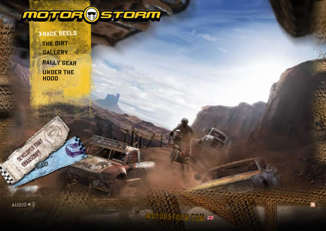 MotorStorm video game website design example