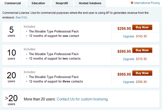 Movable Type pricing table design example