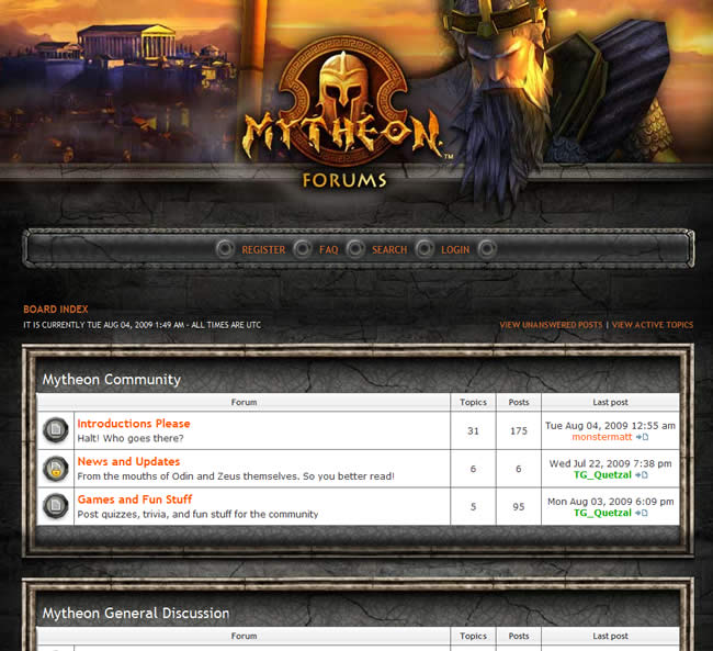 Mytheon forum design example