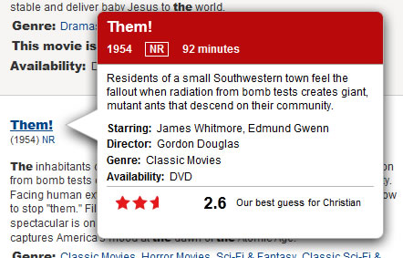 Netflix web tooltip design example