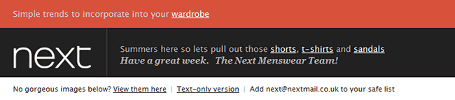 Next email header design example