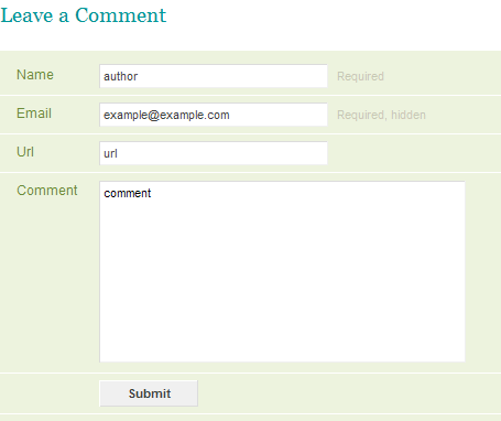 Real Web Design comment form design example