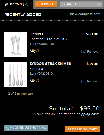 Reed and Barton mini shopping cart design example