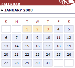 Rob Weychert calendar design example