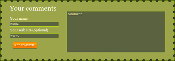 Rusty Lime comment form design example