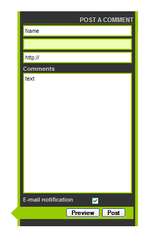 Jonathan Snook comment form design example