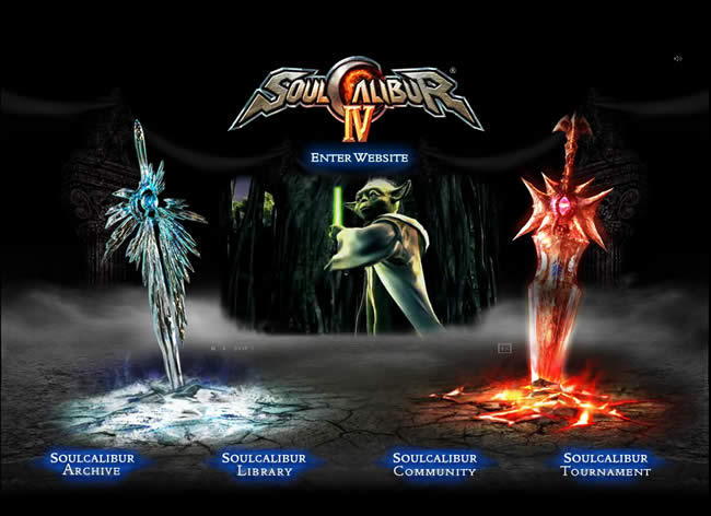 Soul Calibur 4 video game website design example