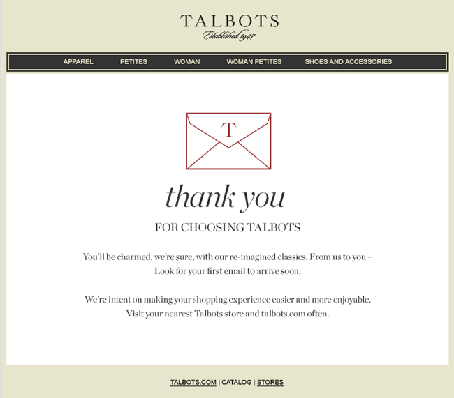 TALBOTS Email Newsletters