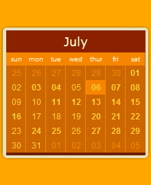 Tennessee @ Summer calendar design example