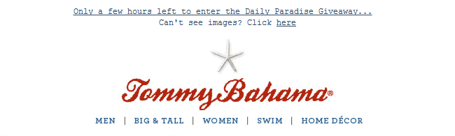 Tommy Bahama email header design example