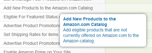 Amazon Webstore web tooltip design example