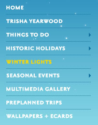 Tennessee Winter Vacation website navigation design example