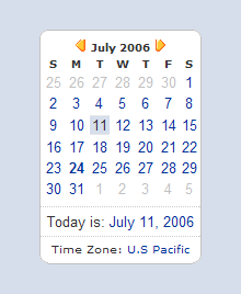 Yahoo! Calendar calendar design example