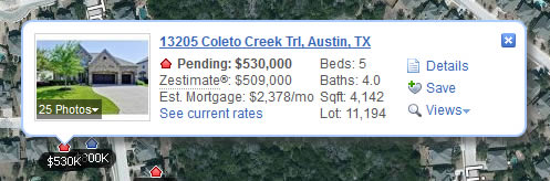 Zillow web tooltip design example