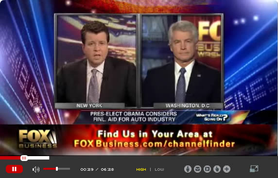 Fox Business video player design example