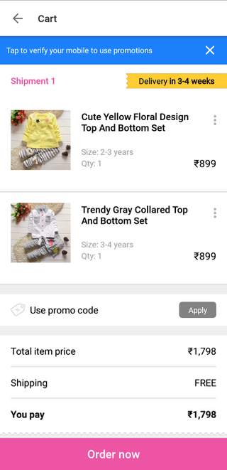 Hopscotch mobile shopping cart (Android app)