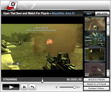 IGN web video player design example