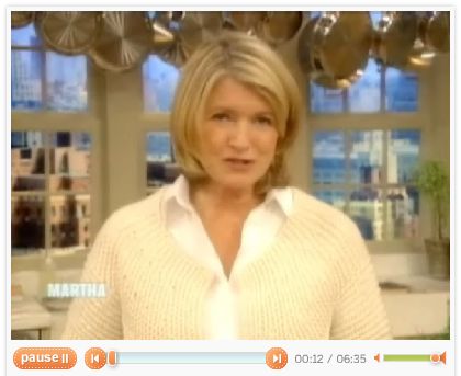Martha Stewart web video player design example