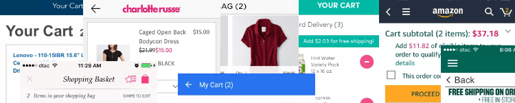 Mobile ecommerce shopping cart gallery banner