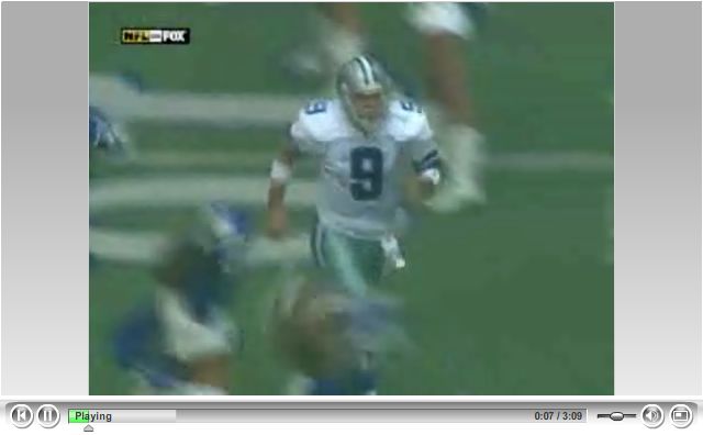 NFL web video player design example